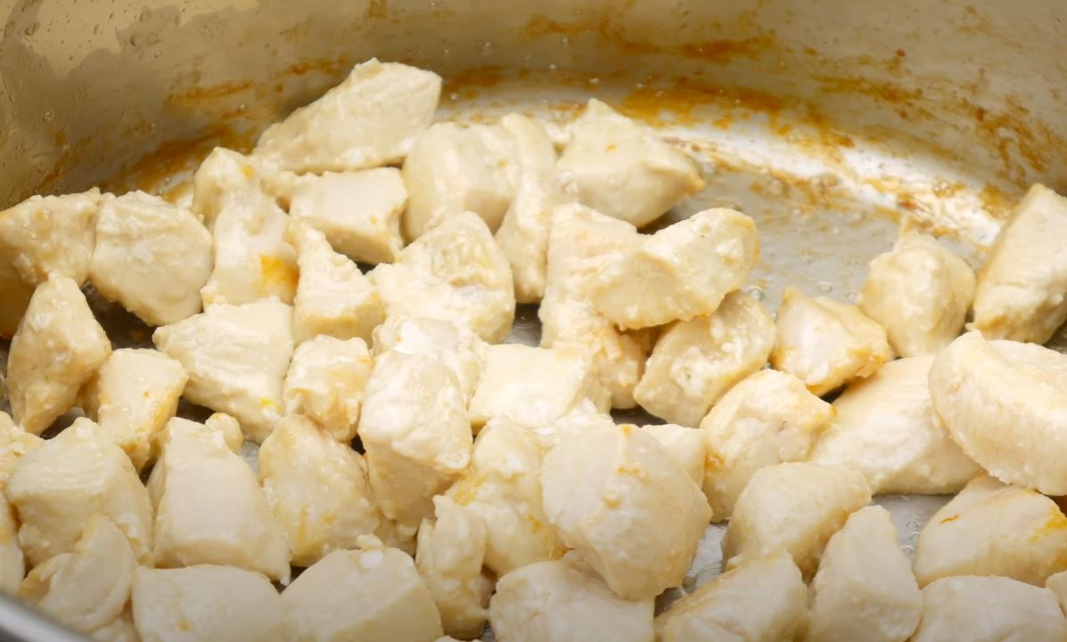 frango levemente dourado