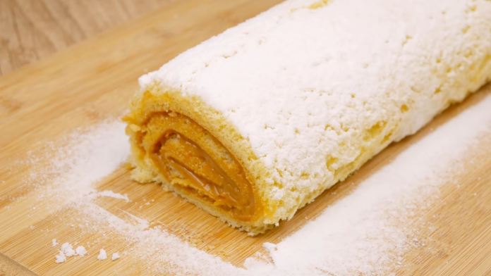 está pronto seu rocambole de doce de leite