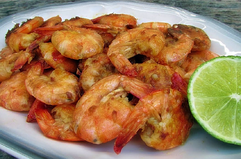 Camarão Frito Apimentado com Alho e Curry