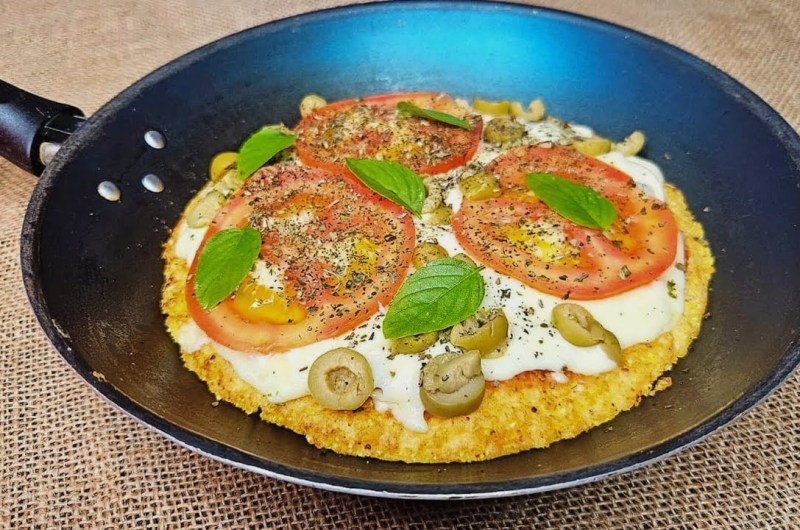 Pizza de Flocão de Frigideira