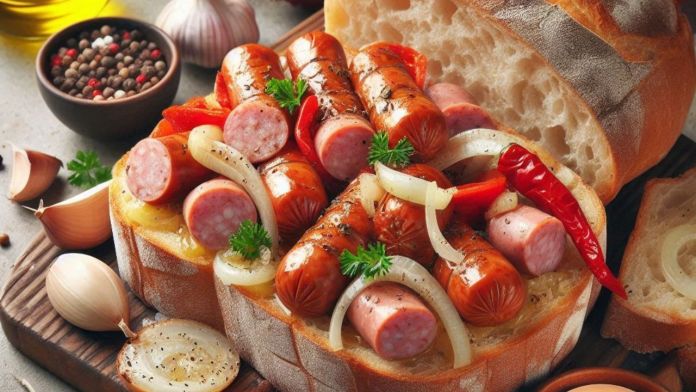 Pao com Linguica Pão com Linguiça