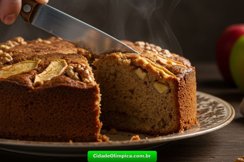 Bolo de maçã e nozes