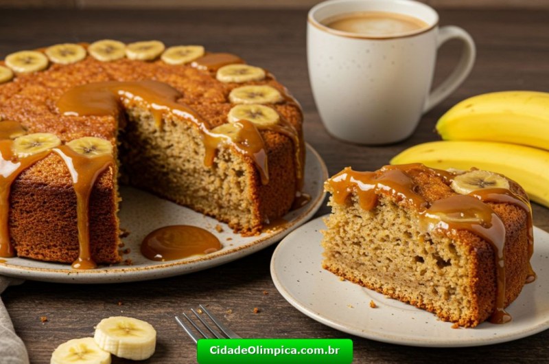 O Bolo de Banana Mais Fofinho e Caramelado que Você Vai Comer!