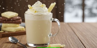 O Chocolate Quente Branco que parece ter saído de um filme de Natal